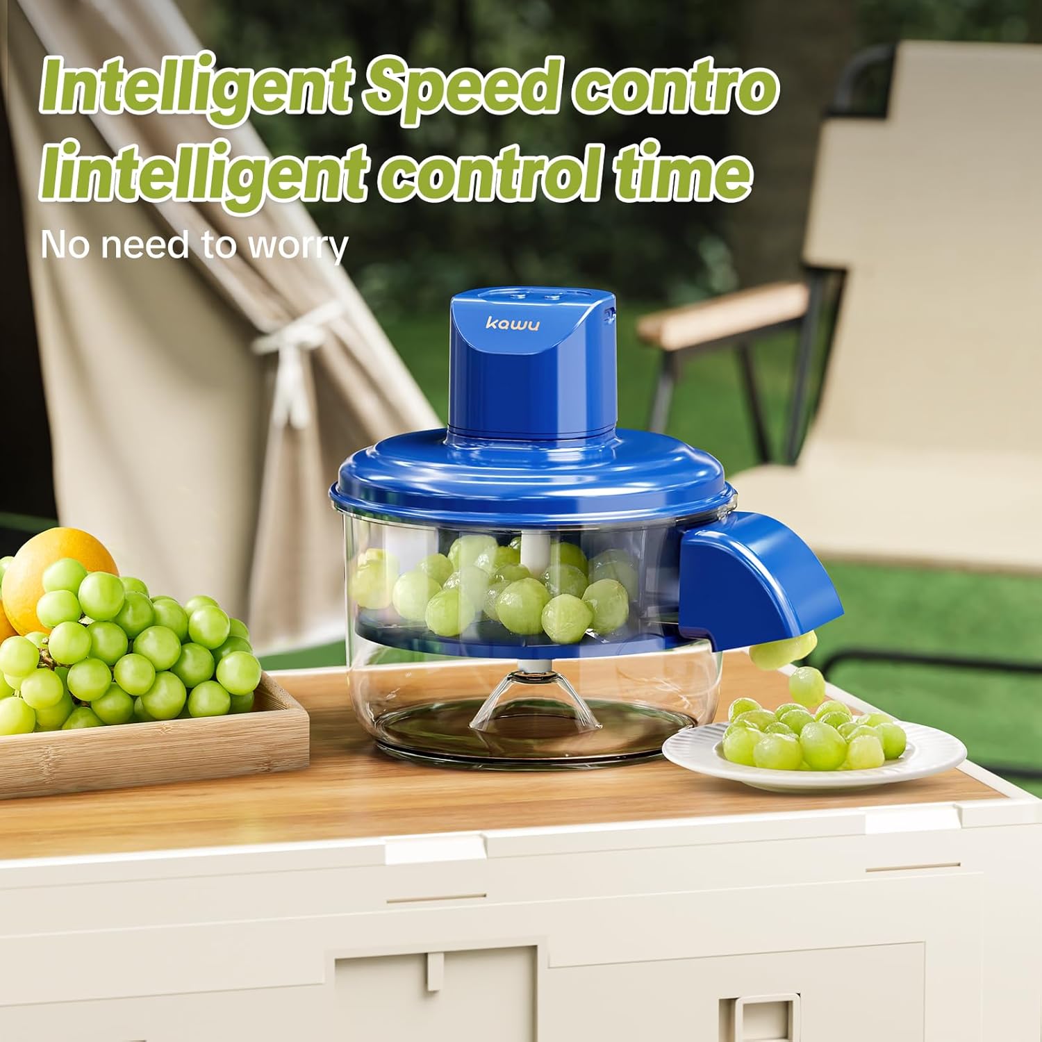 Kawu Electric Grape Peeling Machine, Portable Automatic Garlic Peeler Machine with 5 Blades, USB Rechargeable, Smart Fruit Machine Remover Tool for Small...