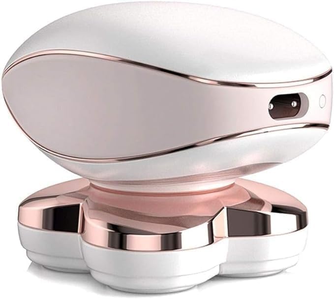 White and rose gold electronic device on a white background