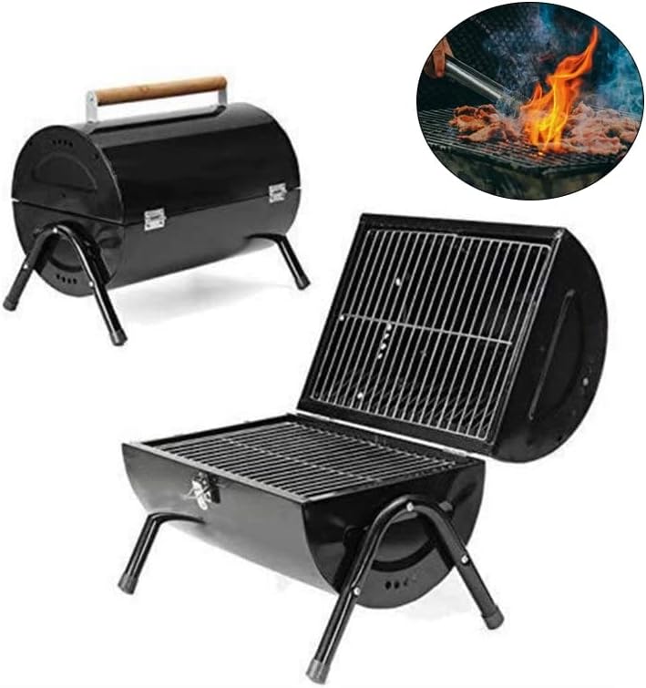 Portable Round Top Lightweight Barbecue Grill with 3-Piece Tool Set | Outdoor Steel BBQ for Garden, Camping & Picnic | Durable Tabletop Grill UAE