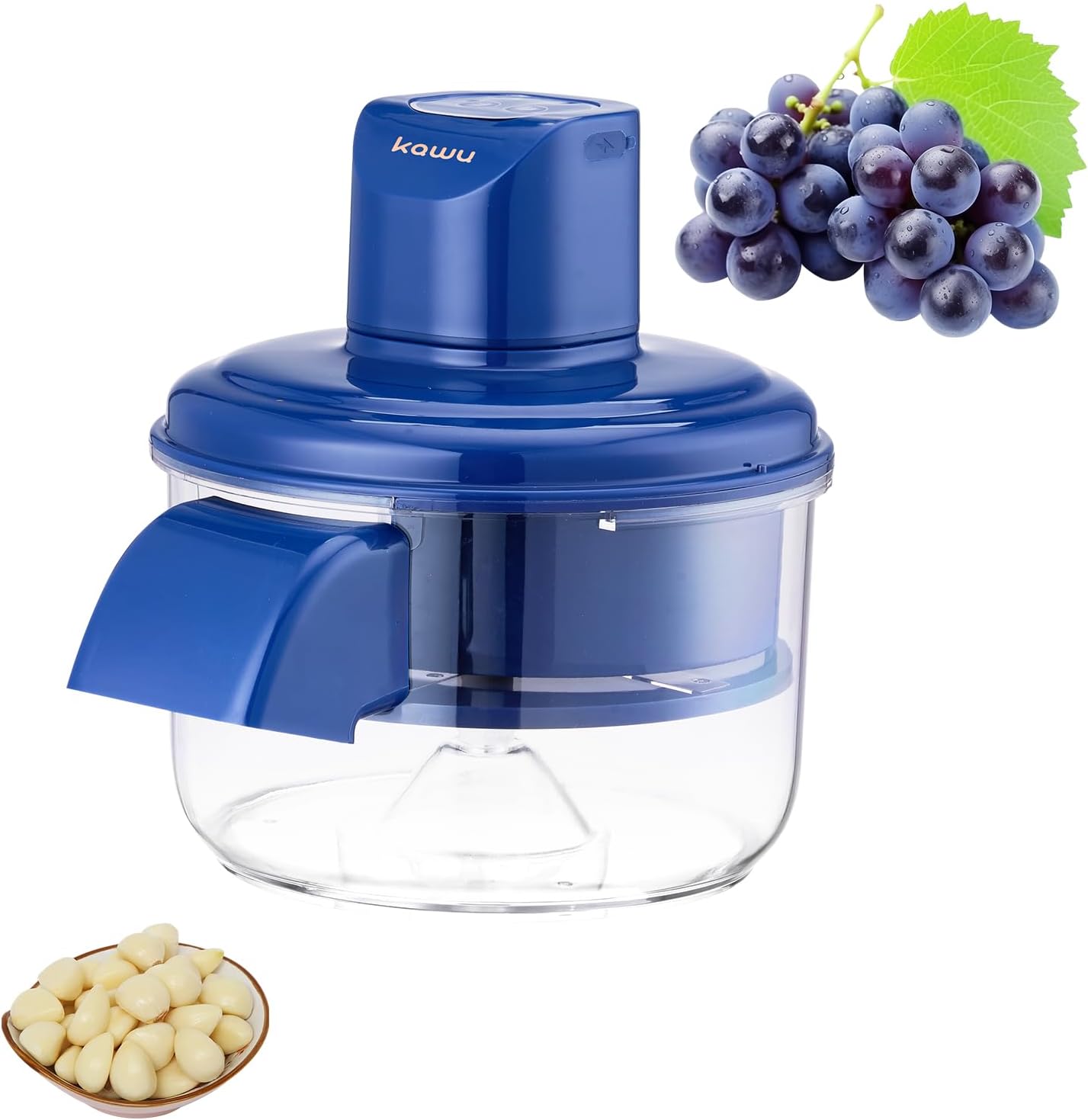 Kawu Electric Grape Peeling Machine, Portable Automatic Garlic Peeler Machine with 5 Blades, USB Rechargeable, Smart Fruit Machine Remover Tool for Small...