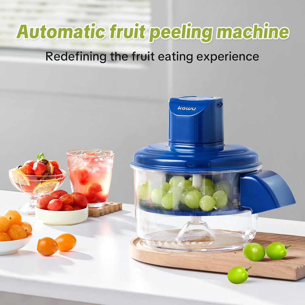Kawu Electric Grape Peeling Machine, Portable Automatic Garlic Peeler Machine with 5 Blades, USB Rechargeable, Smart Fruit Machine Remover Tool for Small...