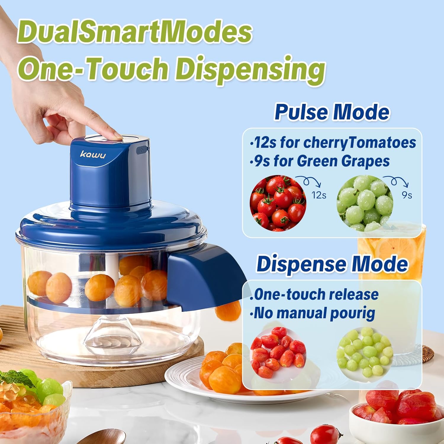 Kawu Electric Grape Peeling Machine, Portable Automatic Garlic Peeler Machine with 5 Blades, USB Rechargeable, Smart Fruit Machine Remover Tool for Small...