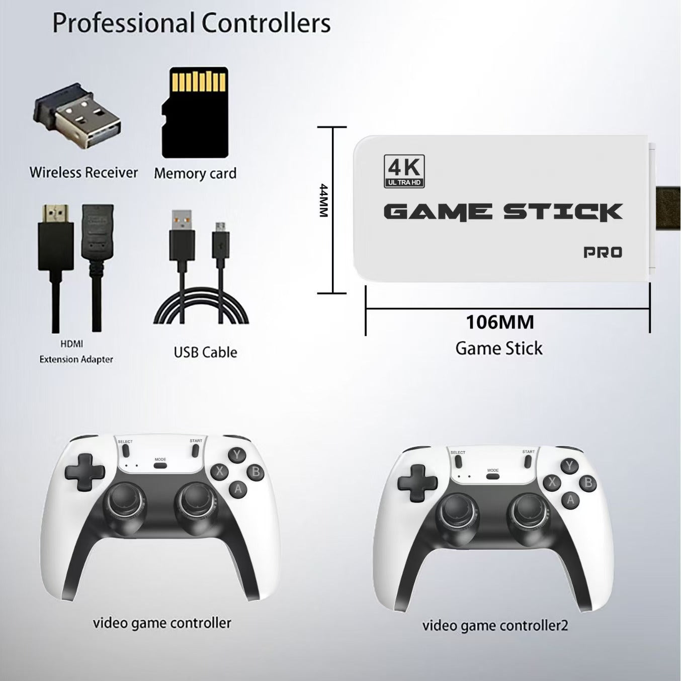 M15 Game Console 4Ktm Video 4K Stick Mini Tv Retro Game Hd Output for Ps1/Arcade/Snes/Mame/Neo Geo Wireless Controller for Kids