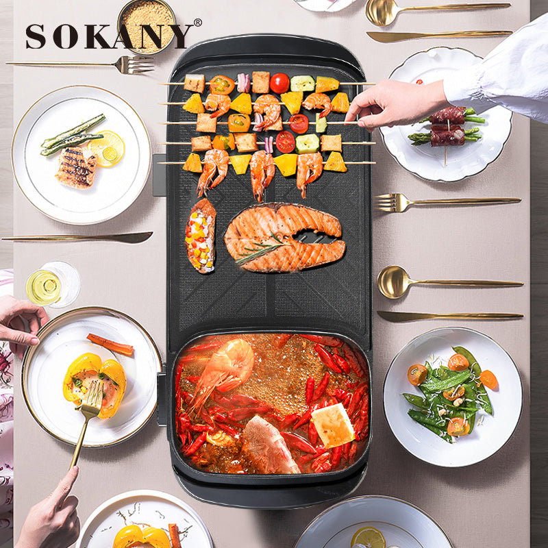 Sokany 2 In 1 Electric Grill and Barbecue