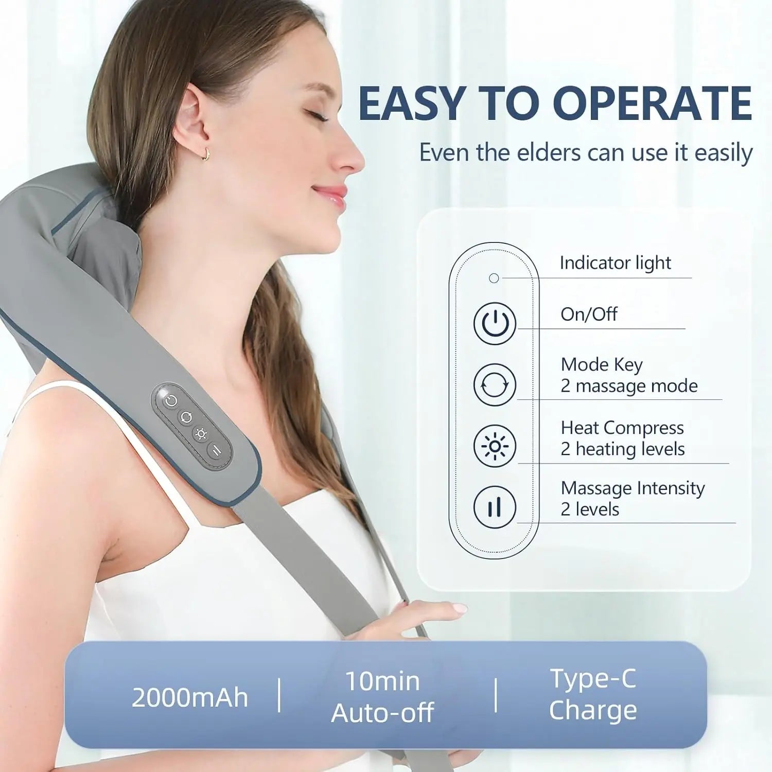 foreverLily Neck and Shoulder Massager, Shiatsu Neck and Shoulder Massager with Heat, Two Massage Modes, Deep Tissue 3D Kneading Neck Back Massager for Neck...