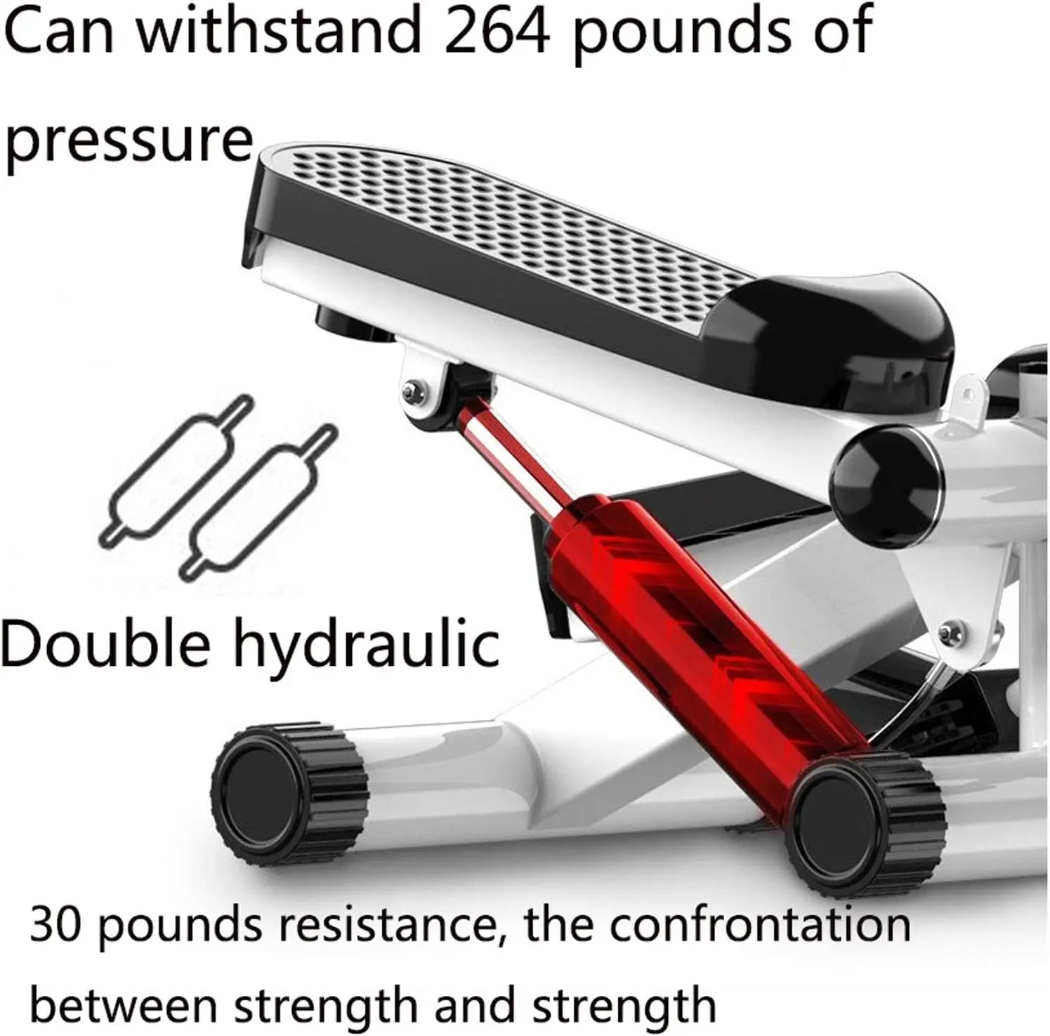 MYHEART Twist Stepper Machine with Resistance Bands, LCD Monitor, Tone Your Buttocks, Legs, Thighs, Waist, and More - Compact and Portable 2-in-1 Mini Stepper with Adjustable Resistance