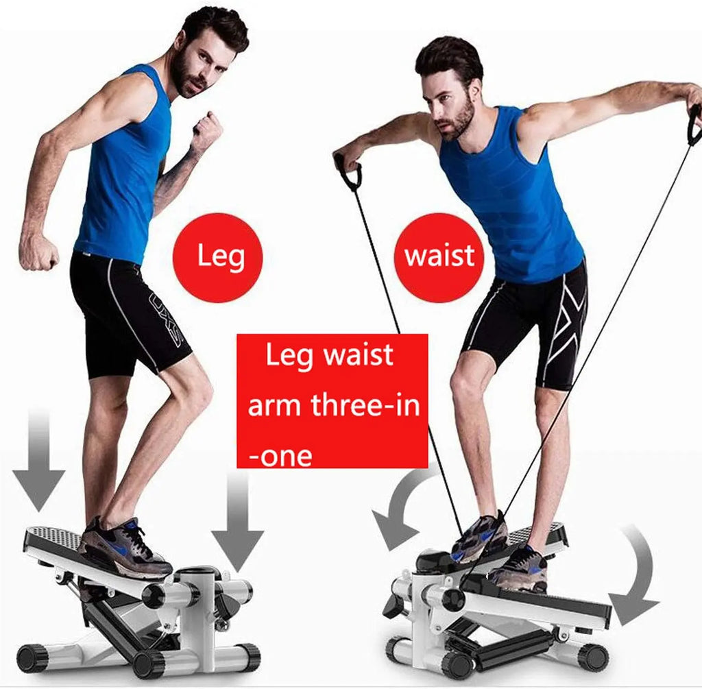 MYHEART Twist Stepper Machine with Resistance Bands, LCD Monitor, Tone Your Buttocks, Legs, Thighs, Waist, and More - Compact and Portable 2-in-1 Mini Stepper with Adjustable Resistance