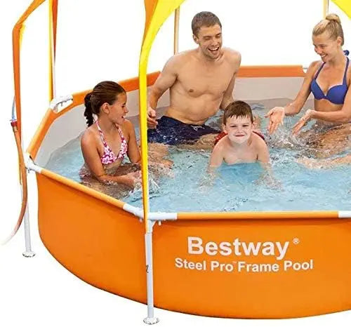 Family playing in a Bestway Steel Pro Frame Pool